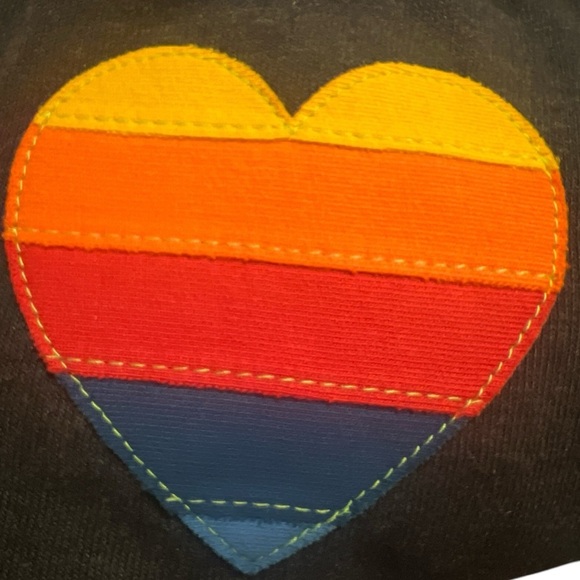 Aviator Nation Women’s RAINBOW HEART STITCH SWEATPANTS - CHARCOAL | NEW/NWOT♥️ - Picture 8 of 13